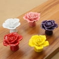 thumbnail image 3 of fastboy Wide Range Of Applications Flower Ceramic Door Knob For Easy Replacement Unique Ceramic Drawer Knob red 1Set, 3 of 6