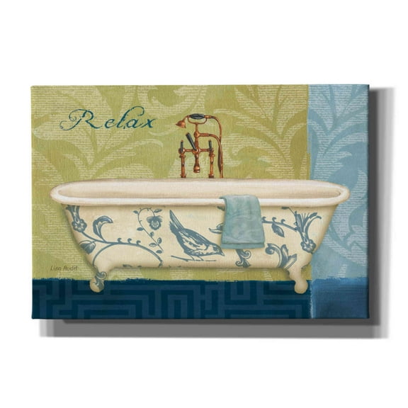 Epic Graffiti 'Blue Botanical Bath II' by Lisa Audit, Canvas Wall Art, 26"x18"