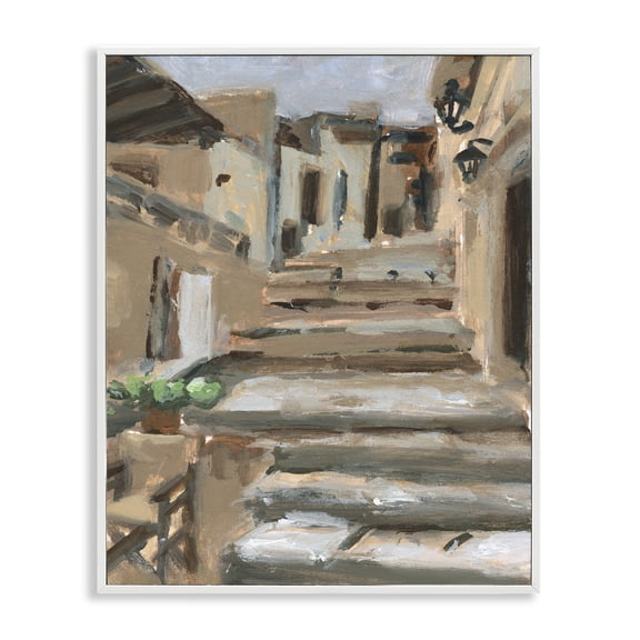Stupell Industries French Country Dusky Alleyway City White Framed Giclee Art, 11 x 14, by Melissa Wang