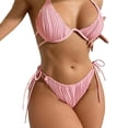 thumbnail image 2 of IDALL Bikini Sets Bathing Suit Swim Halter Triangle Tie Side Bikini Swimsuit Womens Swimsuits Micro Bikini Pink M, 2 of 7