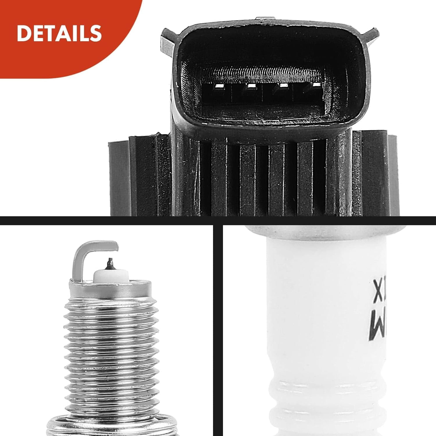 A-Premium Ignition Coils and Spark Plugs Kits Compatible with Chevrolet Spark 2013 2014 2015 L4 1.2L, Replaces# 96983945, DCPR7E 4-PC Set