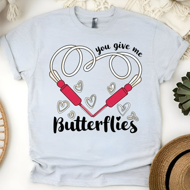 Chandail d'Infirmière pour Femmes, Haut Graphique Mignon avec Papillons d'Amour Médical, Cendre, Taille P
