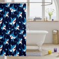 thumbnail image 3 of Manfei Cute Shark Shower Curtain 72Wx72L, Ocean Fish Bathroom Curtain, Navy Blue, 3 of 5