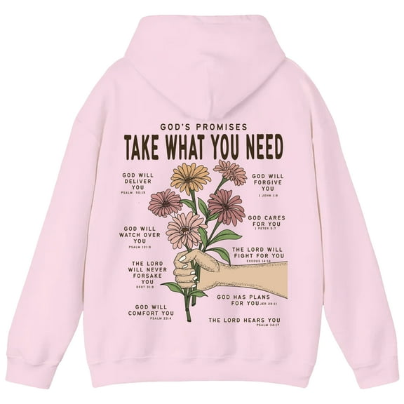 Christian Faith Hoodie with God's Promise Quote – Inspirational Religious Pullover for Men & Women, Uplifting Daily Reminder