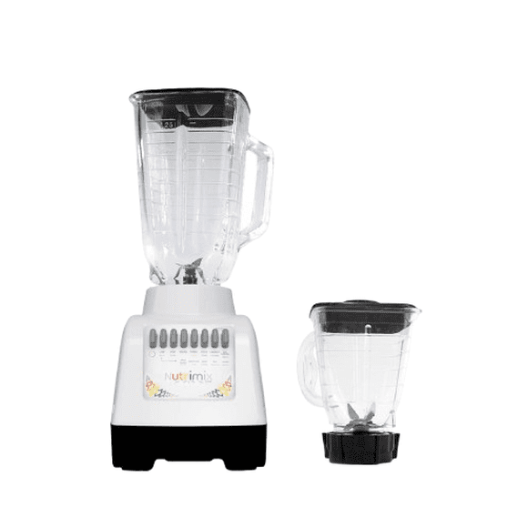 Licuadora Nutrimix Pride 750W 10 Velocidades con 2 Vasos Vidrio 1.2L y Plástico 750 ml Blanco