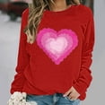thumbnail image 2 of Kilaqueen Valentine's Day Sweatshirt for Women Crew Neck Long Sleeve Funny Love Heart Graphic Pullover Tops Holiday Vacation Casual Trendy Sweatshirt, 2 of 5
