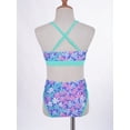 thumbnail image 6 of iEFiEL Girl's Geometric Patterns Swimsuit Two Pieces Tie Dye Bikini Set Bathing Suit,Sizes 3T-14 Floral Blue Green 3T, 6 of 7