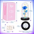 thumbnail image 1 of Luz Rosa Rosa eterna artificial en cubierta de vidrio de luz LED Regalos de mamá de flor de lámina luminosa Sywqhk libre de BPA, 1 of 8