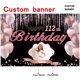 thumbnail image 2 of Banner decorativo con dicódigos personalizados en oro rosa, feliz 112 cumpleaños, 2 of 7