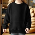 thumbnail image 4 of ATOGUTA Girls Crewneck Sweatshirt Black Kids Long Sleeve Sweatshirts Casual Fashion Spring Fall Clothes with Pockets Size 3T-14, 4 of 8