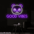thumbnail image 3 of Glowneon Good Vibes Neon Sign, Panda Bear Led Sign, Gift For Kids, 3 of 5