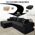 thumbnail image 6 of Weture Sectional Sofa,  Corduroy Modular Sofa, Multifunctional and Pillows, Left-Facing Chaise, Black, 6 of 7