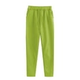 thumbnail image 4 of Womens Pants Solid Color High Waisted Straight Leg Elastic Waistband Gym Trousers with Pockets Comfortable Fall Winter Athletic Sport Womens Slacks for Work Light Green L, 4 of 4