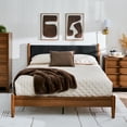 thumbnail image 6 of Better Homes & Gardens Greyson King Platform Bed, Black Faux Leather and Acorn Finish, 6 of 9