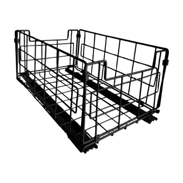 Estante de almacenamiento extraíble para cocina debajo del fregadero, estante multifuncional para baño con ganchos para colgar, organizador de acero inoxidable en capas para guardar especias y utensi