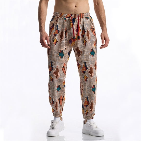 Cargo Sweatpants For Men Baggy Drawstring Wide Leg Sweatpants Open Bottom Jogger Pants With Pockets Khaki XL