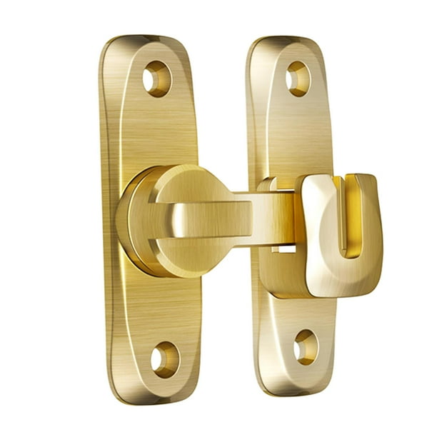Cerradura para puerta corrediza de granero con pestillo abatible de 90 degree y 180 degree Oro brillante