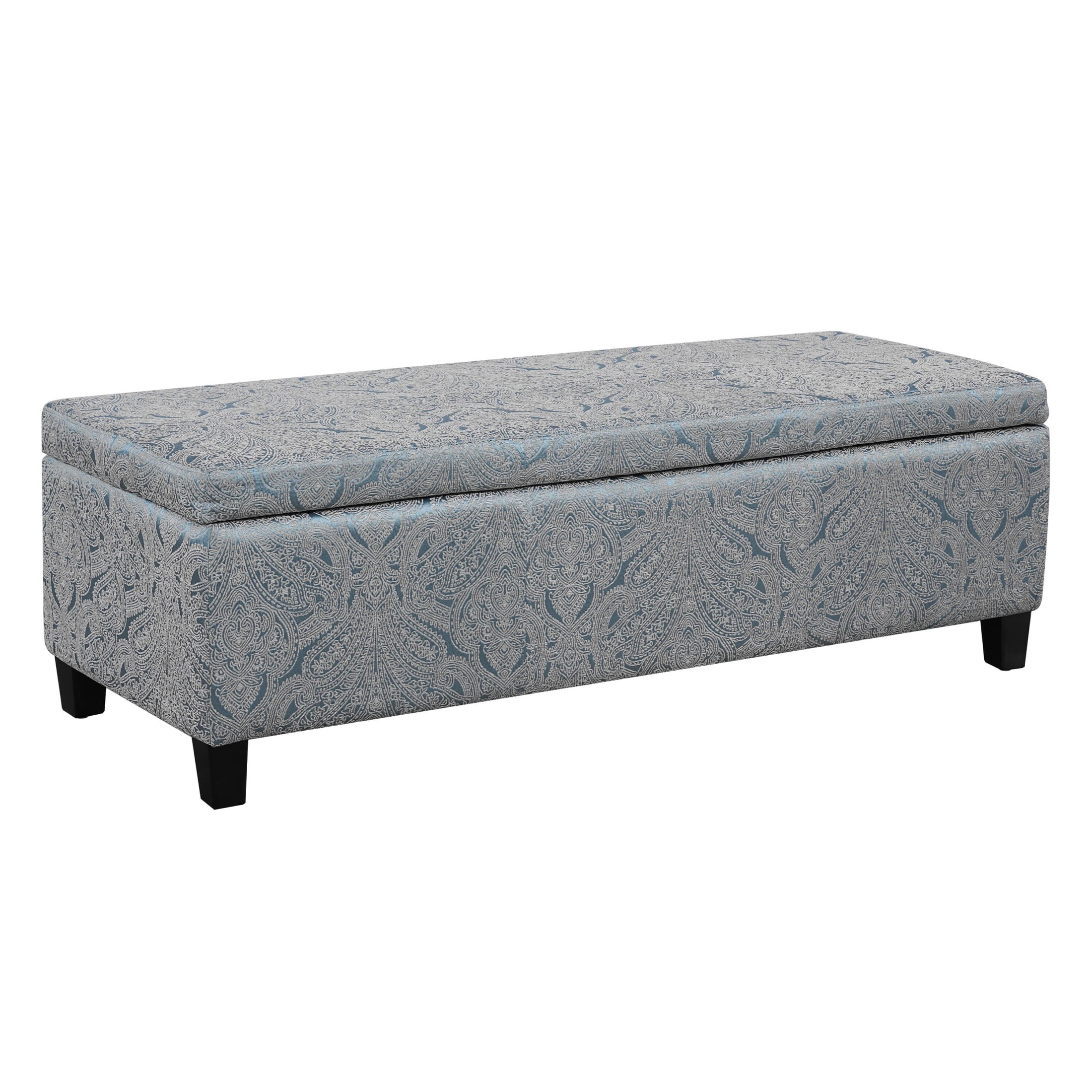 Christopher Knight Home 51" Storage Ottoman Bench, Upholstered Lift-Top with Wood Legs, Jacquard