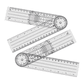 thumbnail image 3 of 8 Pièces Goniomètre Rotation Protractor Physiothérapie PVC pour la Physiothérapie, Sports, 3 of 7