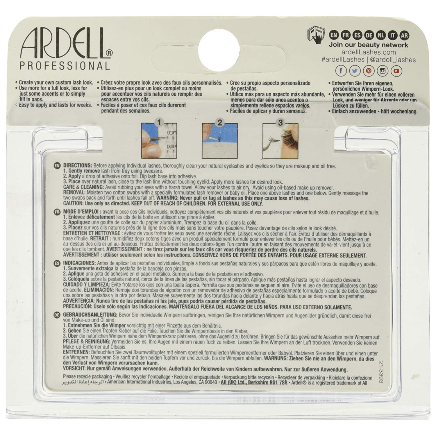 Ardell Individual Knot Free Flares Black Short,16 Packs