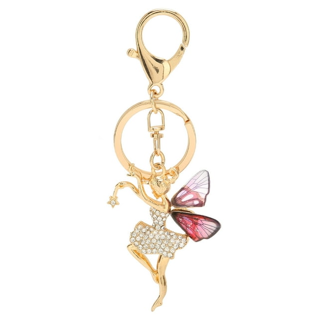 Llavero de hadas portátil decorativo hermoso gran regalo llavero para bolso bolso mochila rosa rojo