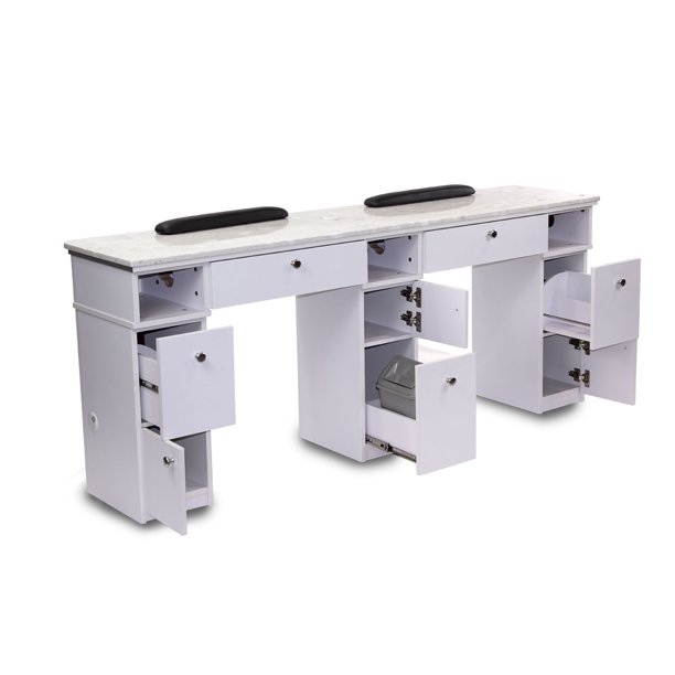 MAYAKOBA Sonoma Double Manicure Table, Nail Station for Beauty Salon ...