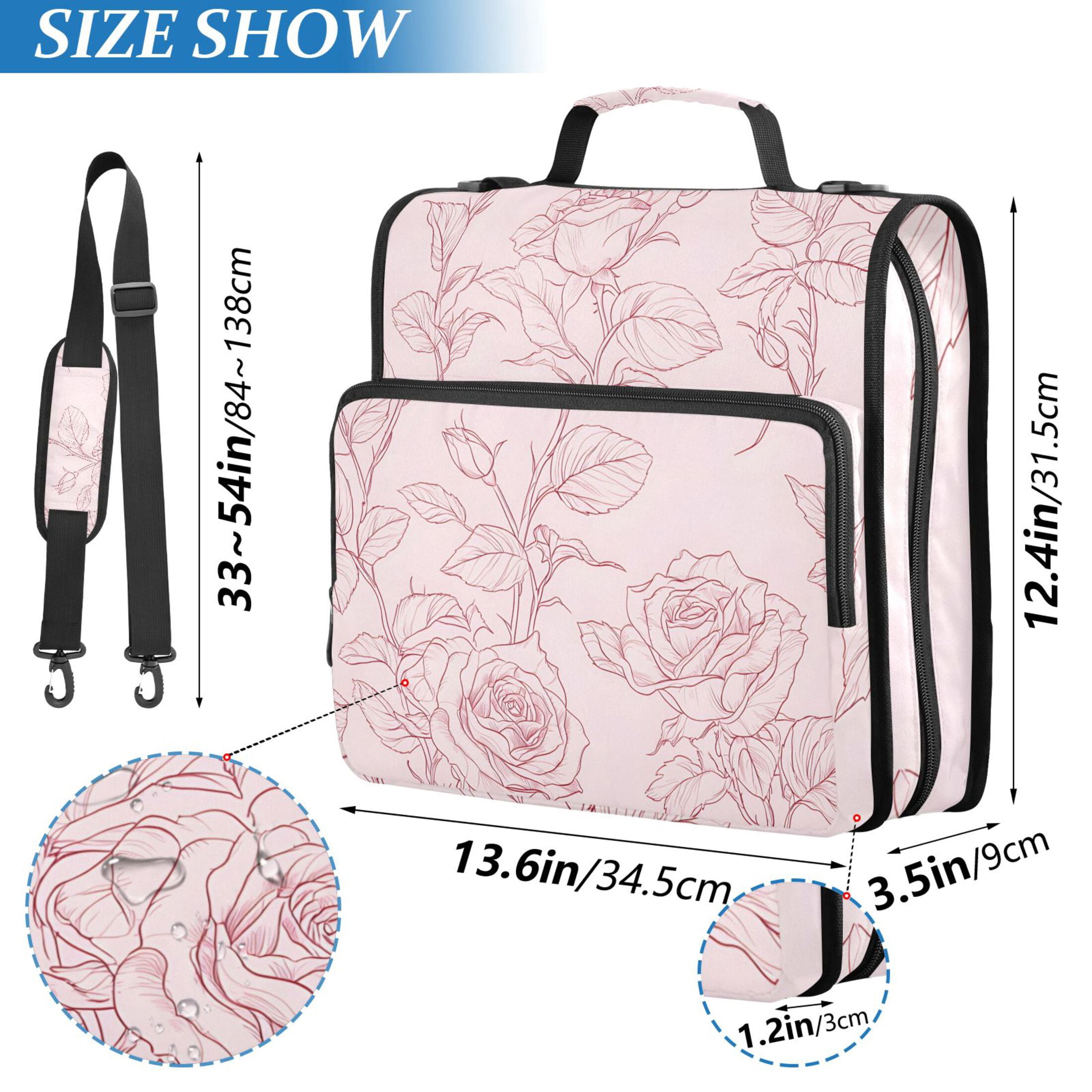 ALAZA Zipper Binder Retro Rose Flower 3 Ring Trapper Keeper File Folder Organizer Bag