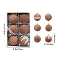 thumbnail image 5 of Eolstice Christmas Flocked Painted Christmas Tree Ornaments, 6pcs Christmas Ornament Balls, Flocked Baubles for Tree Decor, for Holiday Display, Gifting, Seasonal Joy(Brown), 5 of 6