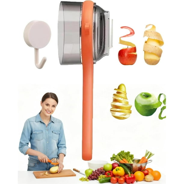 Pelador de Verduras con Contenedor Integrado, Raspador y Recolector, con Cuchillas de Acero Inoxidable y Mango Ergonómico para Cocina, Pelado de Frutas, Papa, Zanahoria y Manzana.