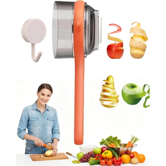Fufafayo under $5 Fruit Peeler with Container, Fruit Peeler, Vegetable Peeler with Built-in Container and Storage Box, Stainless Steel Kitchen Peeler with Ergonomic Handle