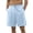 Light Blue, variant on Men's Soild Color Cotton Linen Casual Shorts, Elastic Waist Classic Summer Beach Shorts for Men, Soft Breathable Relaxed Fit Lounge Shorts with Pockets Brown L