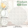 thumbnail image 2 of Tcwhniev Indoor Outdoor Round Fitted Vinyl Tablecloth with Elastic Edge Fits 43-55" Tables, Wipeable Waterproof PVC Table Cover with Flannel Backing, Small Leaf Pattern, 2 of 9
