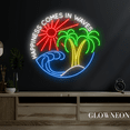 thumbnail image 3 of Glowneon Happiness Comes In Waves Neon Sign, Beach Summer Led Decor, 3 of 4