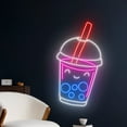 thumbnail image 2 of Handmadetneonsign Bubble Tea Logo Wall Art, Boba Tea Wall Decor, Milk Tea Coffee Wall Decor, 2 of 5