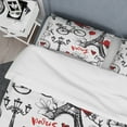 thumbnail image 4 of Designart 'Paris Eiffel Red Hearts I' Mid-Century Modern Duvet Cover Set, 4 of 4