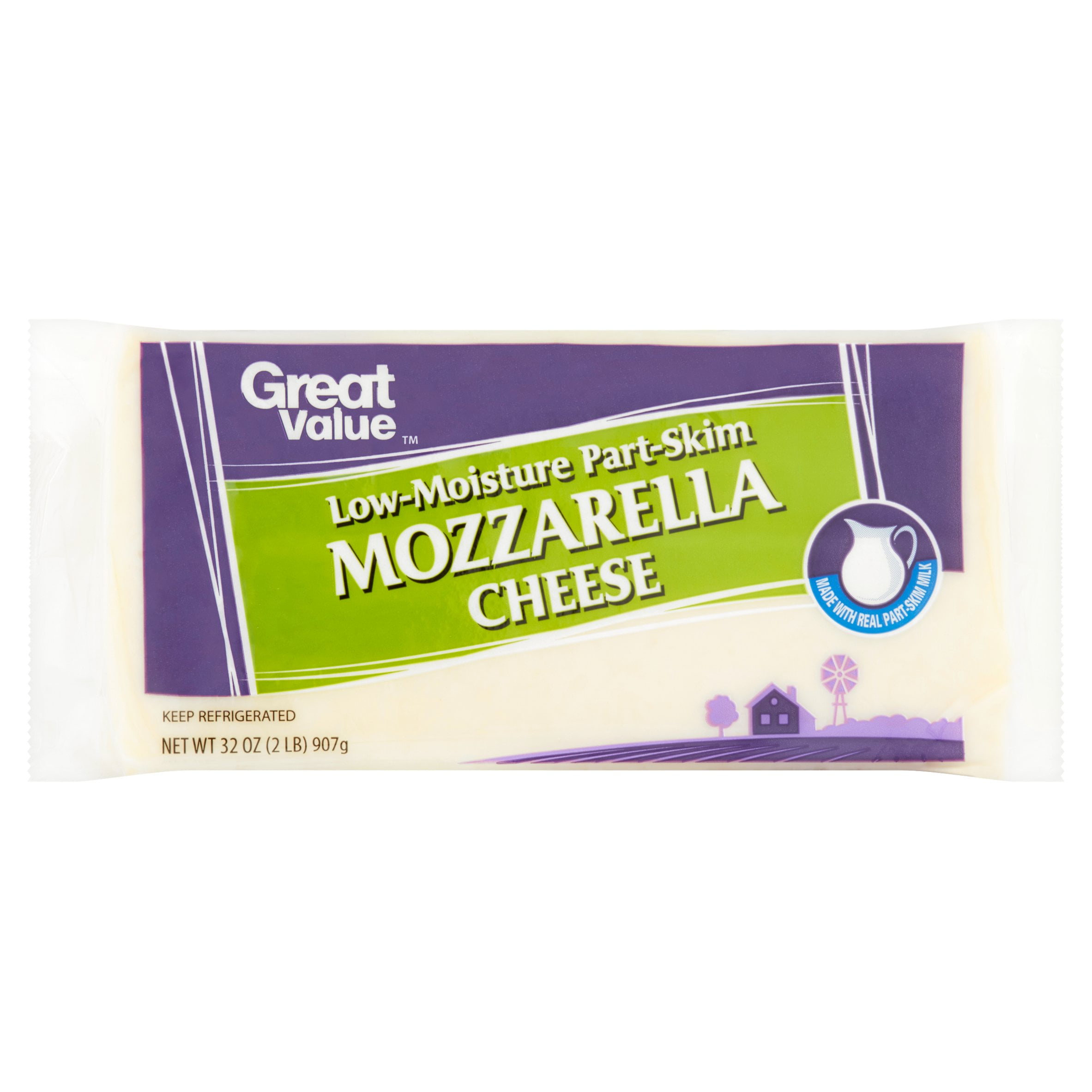 Great Value Low-Moisture Part-Skim Mozzarella Cheese, 32 oz by Wal-Mart Stores, Inc.