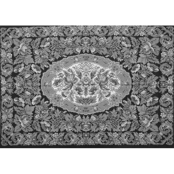 Ahgly Company Indoor Rectangle Medallion Gray French Area Rugs, 4' x 6'