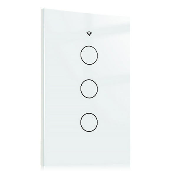 Tuya Smart Light Switch Countdown Mobile Phone Remote Control Lamp Switches Living Room Controller Home Intelligent Supplies US White 3-gang
