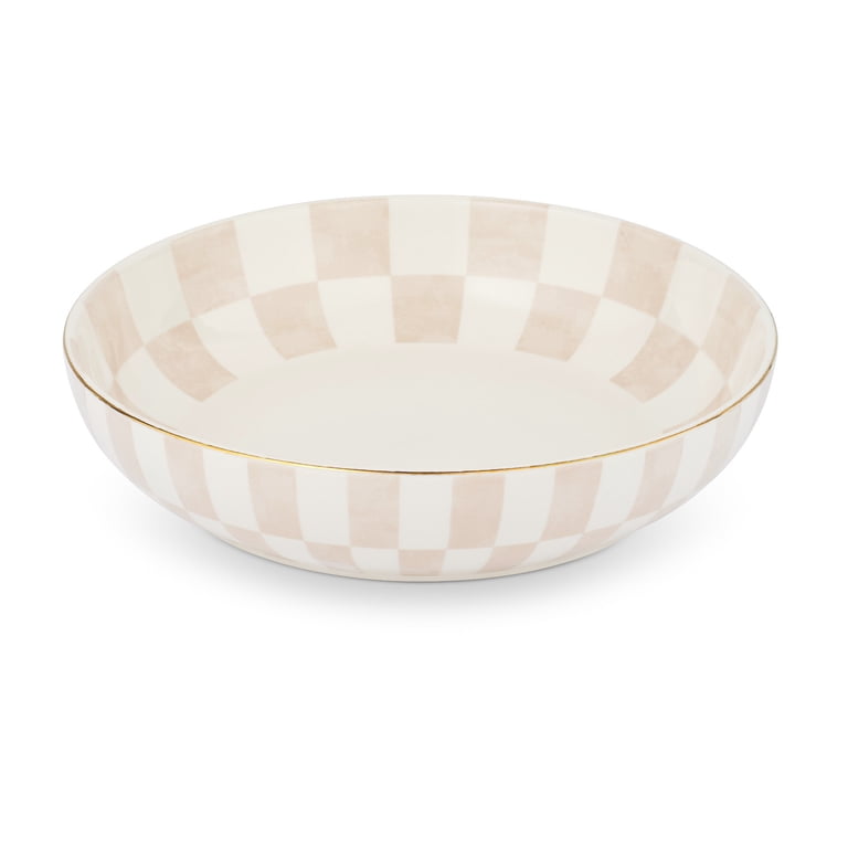 Ceramic Serve Bowl with Gold Rim, 54 Fl Oz photo 1