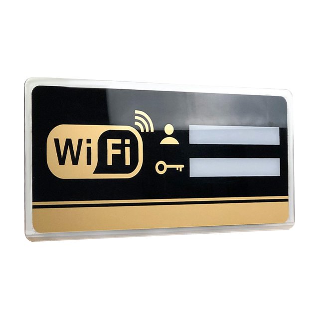 Pegatina de señal WiFi, cuenta de espejo, contraseña, regalos, pegatinas de pared grabables, letrero de tablón de anuncios para ventana, puerta, tiend 10cm×20cm Sunnimix Signo de contraseña WiFi