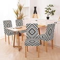 thumbnail image 2 of Aztec Parson Chair Slipcovers 4 Pack Hand-Drawn Watercolor with White Japanese Dancing Cranes Repeated Wit Dining Chair Protector Cover Seat Slipcover for Hotel, 2 of 5