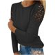 thumbnail image 1 of Blusa holgada de manga larga con encaje delgado de color sólido a la moda para mujer Fridja  hj1766, 1 of 5