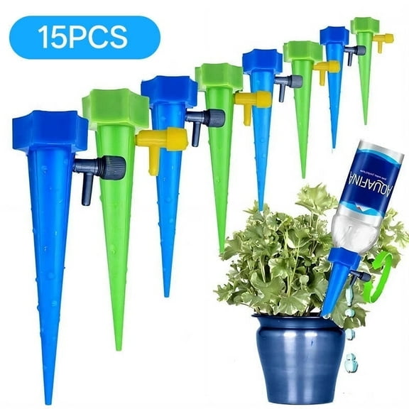 FACEGA 15 Pcs Indoor Automatic Watering System,Cone-Shaped Quick Soil Insertion Plant Watering Devices,360° Adjustable Drip Irrigation Kit