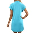 thumbnail image 4 of Levmjia Short Sleeve Dress For Women Casual Dress Round Neck Short Sleeve Solid Color Polyester Summer Beach Vacation Comfort Fit Multi Colors Available Sale, 4 of 9