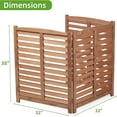 thumbnail image 4 of Wood Outdoor Air Conditioner Fence Screen, 3-Panel Outside Wood Privacy Fence, 32" W x 38" H,Brown, 4 of 7