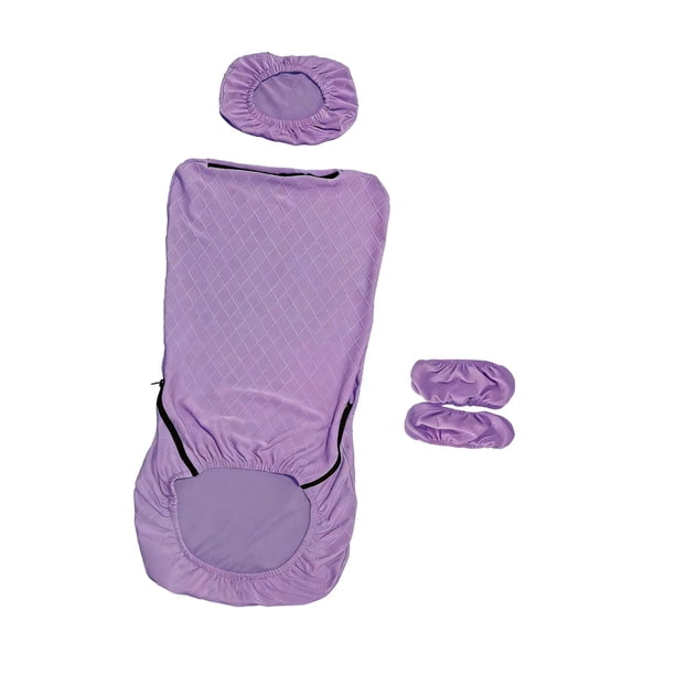 Fundas elásticas de poliéster para sillas de oficina, universales, con reposacabezas Púrpura