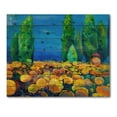 thumbnail image 3 of Designart 'Yellow Blossoming Flowers Landscape With Green Trees' Traditional Print on Natural Pine Wood, 3 of 5