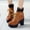 Brown, variant on Wavsuf Womens Shoes with High Heel Lace Winter Short Ankle-High White Boots Size 35