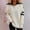 White, variant on Levmjia Cardigan Sweaters for Women, Women's Woven Striped Patchwork Semi-Turtleneck Zipper Loose Sweater Long Sleeve Lapel Top/Shirt