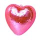 thumbnail image 5 of Colgante con forma de bola de discoteca en forma de corazón y cristal espejado, con cadena decorativa y colgante flexible. Rosa, 5 of 9